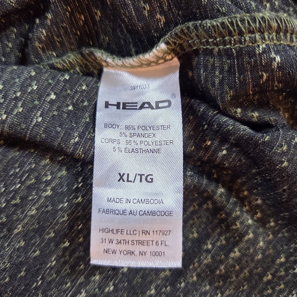 Head Olive Patterned Long Sleeve Top Size XL - Picture 5 of 5